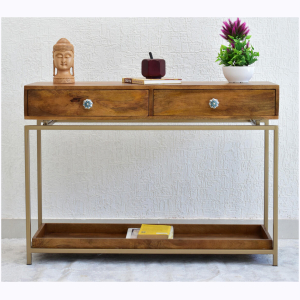 Alex Console Hall Table-Natural Brown